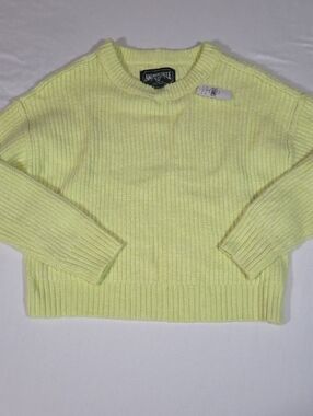 American Eagle NWT Neon Green/yellow ribbed sweater Size Xs Wool Blend